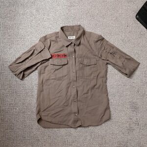 Vans Off The Wall Women's L Camo Green Snap Shirt Jacket, Military Skate Style